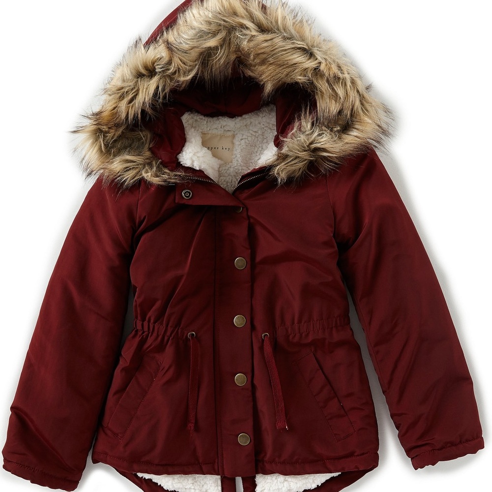 Copper Key Faux Fur Coat